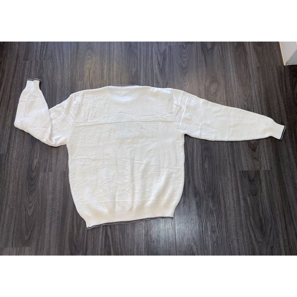 Vintage Pinnacle MEDIUM Men’s Golf Sweater Beige Crewneck Cotton - Picture 2 of 11